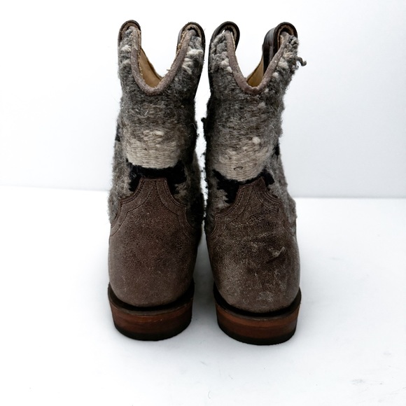 Stetson Sandia Serape Aztec Textile Western Leather Ankle Round Toe Boots - Picture 3 of 7